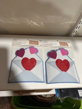 Classroom Valentine Envelope Heart Cutouts - Pink, Red